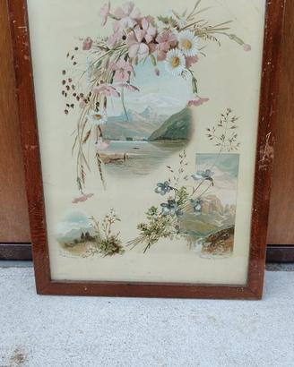 Coppia di cromolitografie svizzere, fine '800