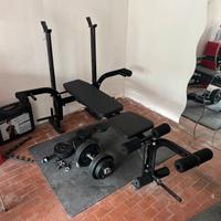 Panca Piana Palestra Porta Bilancere Petto e Gambe