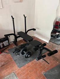 Panca Piana Palestra Porta Bilancere Petto e Gambe