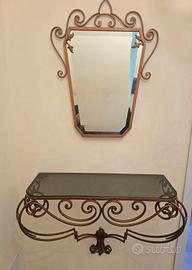 Consolle in ferro battuto completa di spechio
