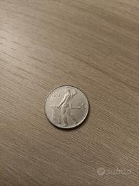 Moneta da 50 lire vintage 1978