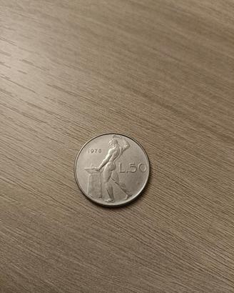 Moneta da 50 lire vintage 1978