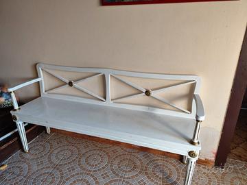 Panca anni ’50 in legno laccato bianco