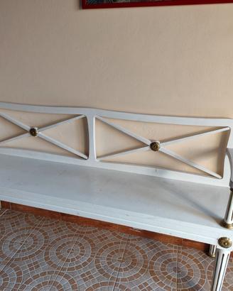 Panca in legno laccato bianco