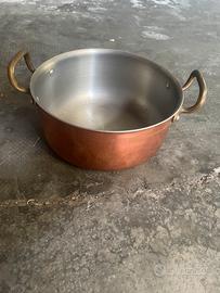 grande casseruola professionale in rame e ottone