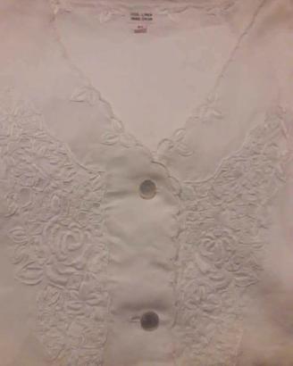 camicie da notte ricamate a mano di lino