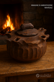 grolla in legno scolpita artigianato valdostano