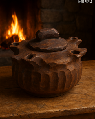 grolla in legno scolpita artigianato valdostano