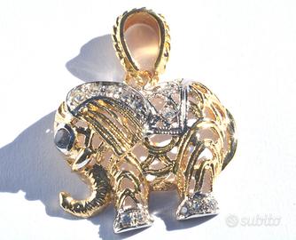 Collana  oro 18kt con elefantino  oro giallo 18kt