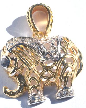 Collana  oro 18kt con elefantino  oro giallo 18kt