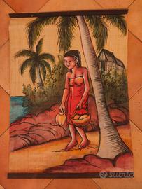 Tela africana dipinta a mano su tessuto 