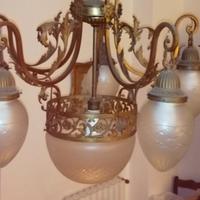 lampadario ottone in stile Liberty 