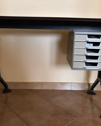 Scrivania vintage con 5 cassetti 110x40cm