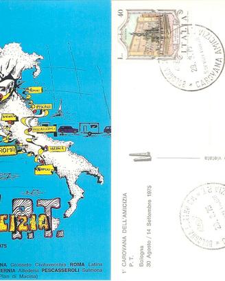 Italia - cartolina con annullo speciale: "Carovana