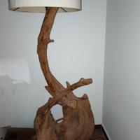 Piantana artistica su tronco d'albero