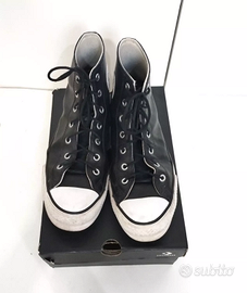 Scarpe converse in Pelle Taglia 40 alte  Nere e b