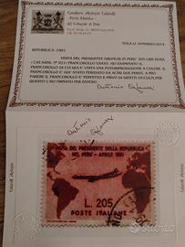 1961 SERIE GRONCHI ROSA TIMBRATO CERTIFICATO