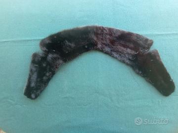 Visone nero collo per cappotto 