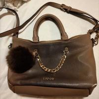 Borsa Liu Jo marron sfumato con pon pon