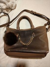 Borsa Liu Jo marron sfumato con pon pon