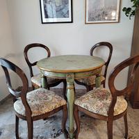 Tavolino veneziano e sedie luigi filippo