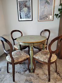 Tavolino veneziano e sedie luigi filippo