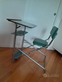 banco e sedia metallo pieghevole  vitage 