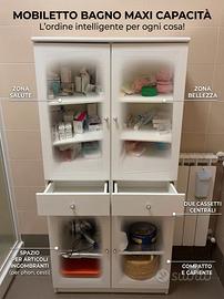 Mobiletto bagno/usi alternativi bianco lucido