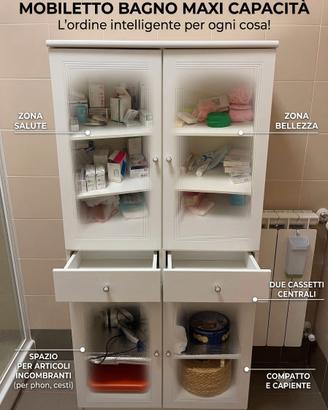 Mobiletto bagno/usi alternativi bianco lucido