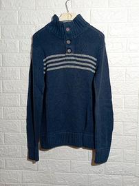 Maglione Aeropostale blu collo alto con bottoni 