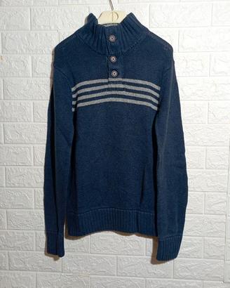 Maglione Aeropostale blu collo alto con bottoni 