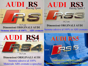 AUDI RS RS3 RS4 RS5 Stemma POSTERIORE logo emblema
