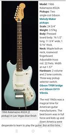 chitarra elettrica storica KALAMAZOO🇺🇸1966 