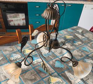 Set lampadario+ 2 abat jour 
