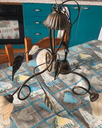Set lampadario+ 2 abat jour 