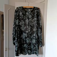 Camicia seta nero argento