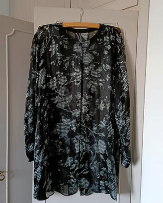 Camicia seta nero argento
