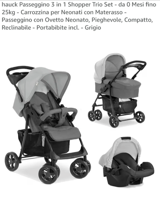 Hauck Passeggino 3 in 1 Trio Set - da 0 Mesi