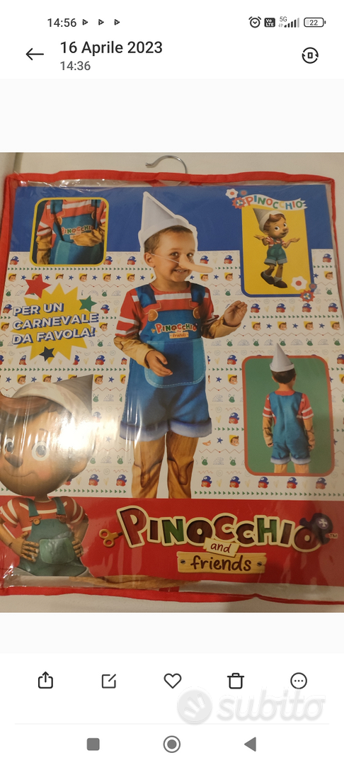 Costume da pupazzo Pinocchio per bambino