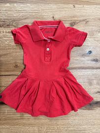 Vestitino rosso bambina stile polo - taglia 12 mes