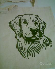 Borsa in stoffa dipinta a mano