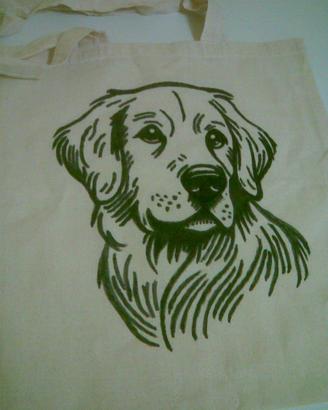 Borsa in stoffa dipinta a mano