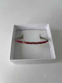 Bracciale argento zirconi rossi elegante exc cond