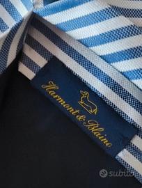 Harmont & Blaine cravatta strisce bianco/blu seta