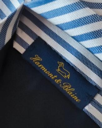 Harmont & Blaine cravatta strisce bianco/blu seta