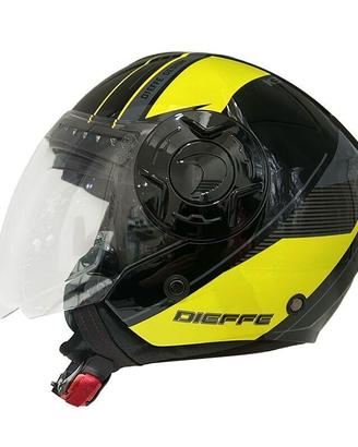 CASCO DIEFFE NERO E GIALLO LUCIDO