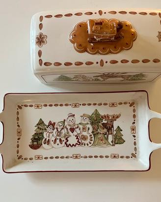 Raro piatto rettangolare Villeroy Boch e coperchio