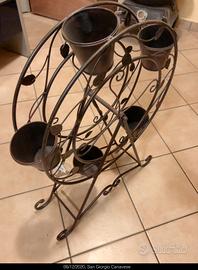 Ruota portavasi fiori in ferro battuto