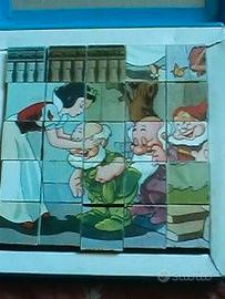 2 giochi VINTAGE puzzle multipli a CUBI per bimbi