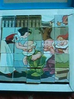 2 giochi VINTAGE puzzle multipli a CUBI per bimbi